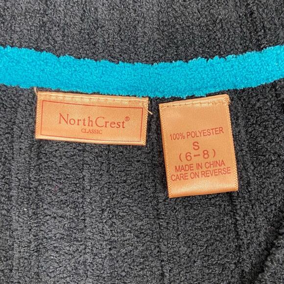 Northcrest Size Small Black V Neck Semi Fleece Textured Fitted Sweater - Picture 9 of 11